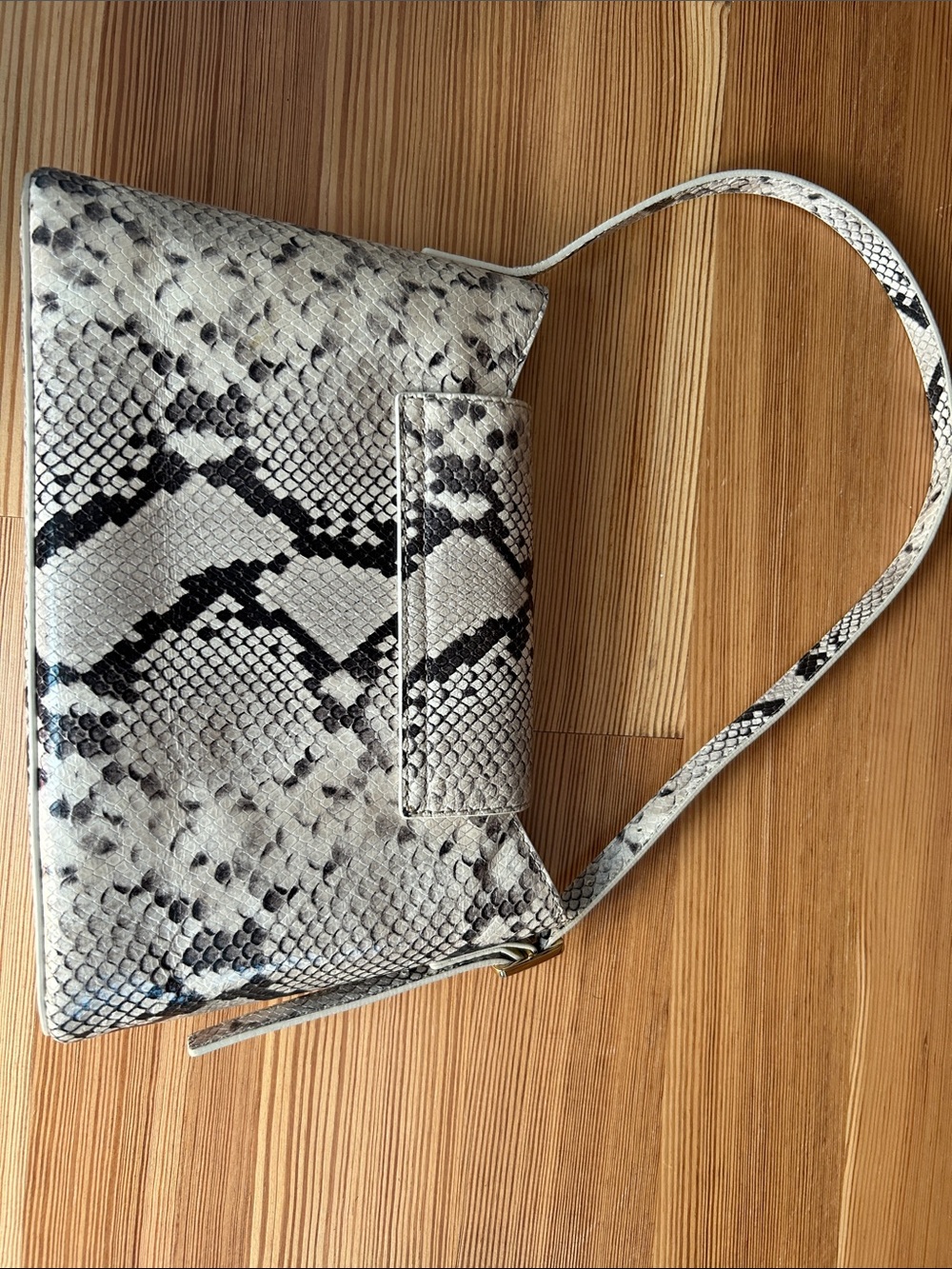 J. Crew Edith Snake-Print Shoulder Bag in Cream and Black - Picture 5 of 8